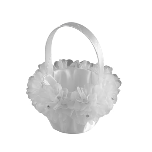 Hochzeitsblumenmädchenkorb, Handgehaltener Blumenkorb, Schöner Hochzeitskorb for die Braut von IOEUIWP