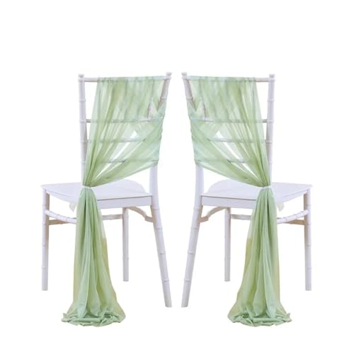 IOEUIWP 10/50 Stück 17x250cm Salbeigrün Chiffon Stuhlschärpen 12er Set Schärpen Hochzeit Stuhlhussen Band Hochzeitsfeier Gang Stuhl Dekor(Green,10 pcs) von IOEUIWP