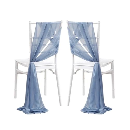 IOEUIWP 10/50 Stück 17x250cm Salbeigrün Chiffon Stuhlschärpen 12er Set Schärpen Hochzeit Stuhlhussen Band Hochzeitsfeier Gang Stuhl Dekor(Grey Blue,10 pcs) von IOEUIWP