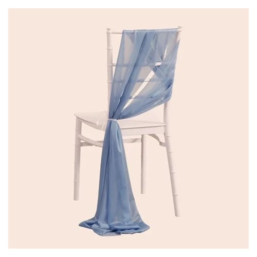 IOEUIWP 10/50 Stücke 17x250cm Shiny Chiffon Stuhl Schärpen Set Schärpe Gaze Hochzeit Stuhlhussen Band Hochzeit Party Gang Stuhl Dekoration(Grayish Blue,50pcs) von IOEUIWP