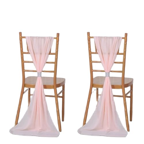 IOEUIWP 2 Stücke Chiffon Stuhl Schärpen Fliege Band Knoten Abdeckung Sitzlehne Gürtel Tischläufer Hotel Bankett Land Hochzeit Party Event Dekor(Light pink) von IOEUIWP