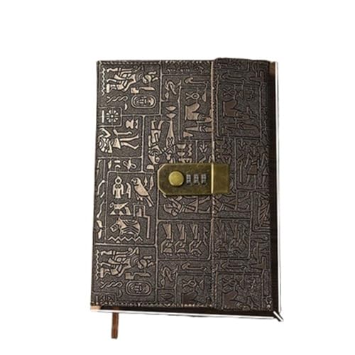 IOEUIWP A5 A6 B5 Codebuch Tagebuch mit Schloss Retro Notizbuch einfaches Handkontobuch Notizblock 200 Seiten(A5 Three fold) von IOEUIWP