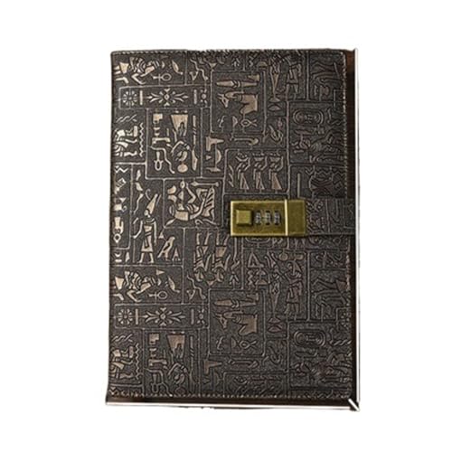 IOEUIWP A5 A6 B5 Codebuch Tagebuch mit Schloss Retro Notizbuch einfaches Handkontobuch Notizblock 200 Seiten(B5) von IOEUIWP