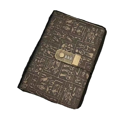 IOEUIWP A5 A6 Codebuch Tagebuch mit Schloss Retro Notizbuch einfaches Handkontobuch Notizblock 200 Seiten(A5 boxed) von IOEUIWP