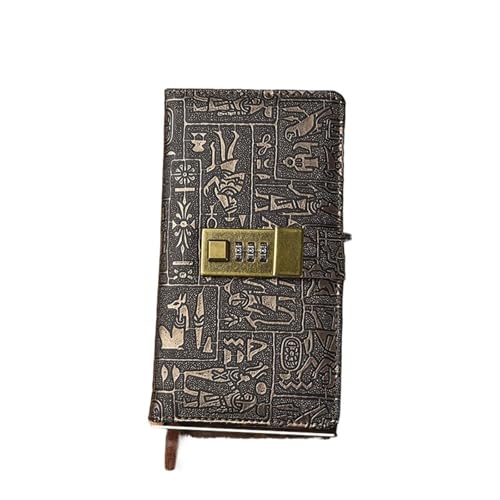 IOEUIWP A5 A6 Codebuch Tagebuch mit Schloss Retro Notizbuch einfaches Handkontobuch Notizblock 200 Seiten(A6 200sheets) von IOEUIWP