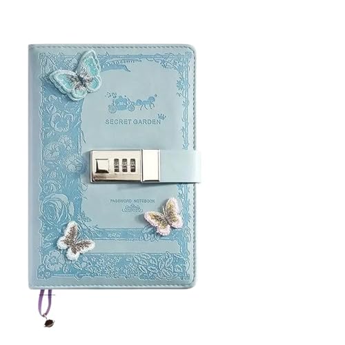 IOEUIWP A5 Retro Passwort Notebook Mit Schloss Zeitschriften Verdicken Hand Ledger Handbuch Student Notizblock Tagebuch Bindemittel Schreibwaren(D-135x200mm-line) von IOEUIWP