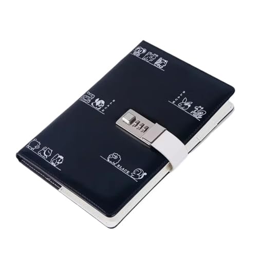 IOEUIWP Kawaii Cartoon Lock Tagebuch Passwort Buch Business Notizblock Konstellation Notebooks Schule Büro Schreibblöcke Lieferungen Stationäre(Black) von IOEUIWP