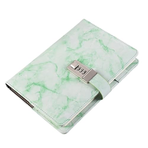 IOEUIWP Passwort Notebook Leder Textur Persönliche Tagebuch Journal Mit Schloss Code Dicken Notizblock Büro(Green) von IOEUIWP