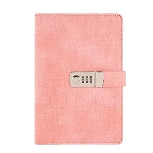 IOEUIWP Passwortbuch Weiblicher verdickter Notizblock Retro-Leinwand mit Schloss A5 Kreatives Tagebuch Schreibwaren Handbuch Notizbuch(Pink) von IOEUIWP
