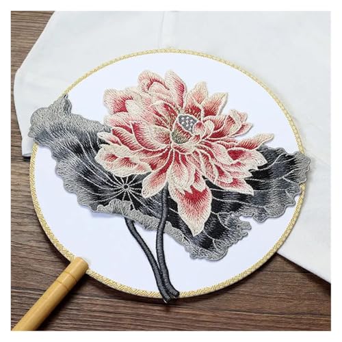 Lotusblüten-Stickerei for Aufnähen, Reparatur von Kleidungslöchern, hautfreundlich, ohne weichen Kleber, große Größe Für Jacken Jeans Kleidung(LF126 G) von IOEUIWP