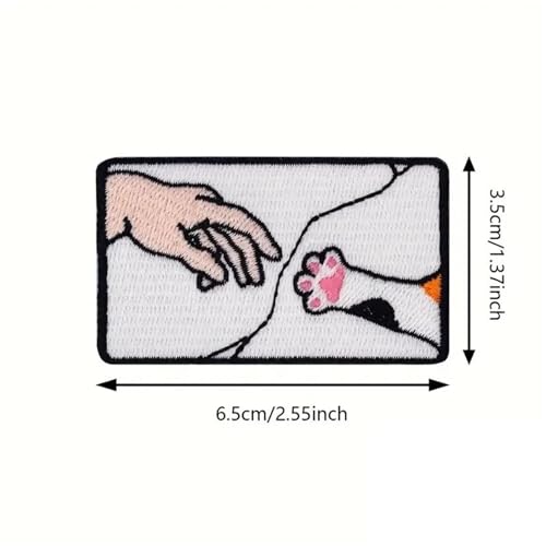 Lustige Katzenpfoten-gestickte Haken- und Schlaufenaufnäher for Outdoor-Ausrüstung, Rucksackaufkleber Für Jacken Jeans Kleidung von IOEUIWP