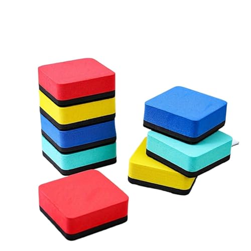 Magnetische Whiteboard-Trockenlöscher in 4 Farben, Mini-Radiergummi, Tafelreiniger-Wischer for Lehrerbedarf Für Schule Heimbüros(Random Color-8pcs) von IOEUIWP