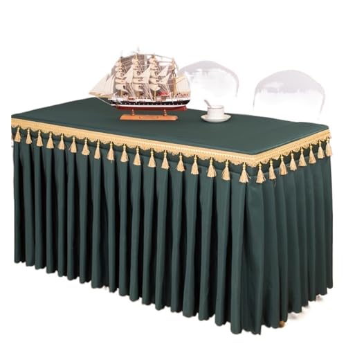 Rechteckiger Tisch for Babypartys, Partys, Hochzeiten, Bankett, Tischrock, Tischdecke, Dekorieren, einfarbig, Tischrock-Abdeckung, Geschirrtuch Für Hochzeit Party Geburtstag(Dark Green,180x60x75cm) von IOEUIWP