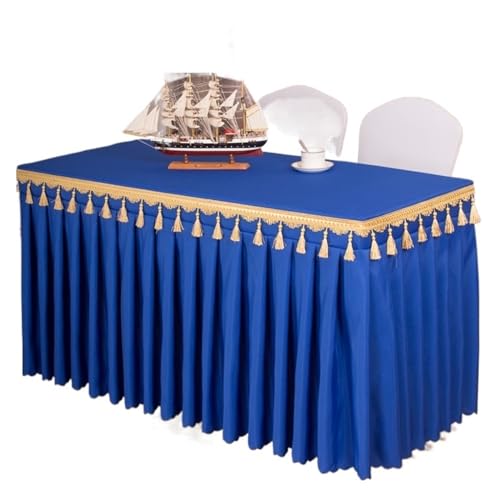 Rechteckiger Tisch for Babypartys, Partys, Hochzeiten, Bankett, Tischrock, Tischdecke, Dekorieren, einfarbig, Tischrock-Abdeckung, Geschirrtuch Für Hochzeit Party Geburtstag(Royal Blue,180x40x75cm) von IOEUIWP
