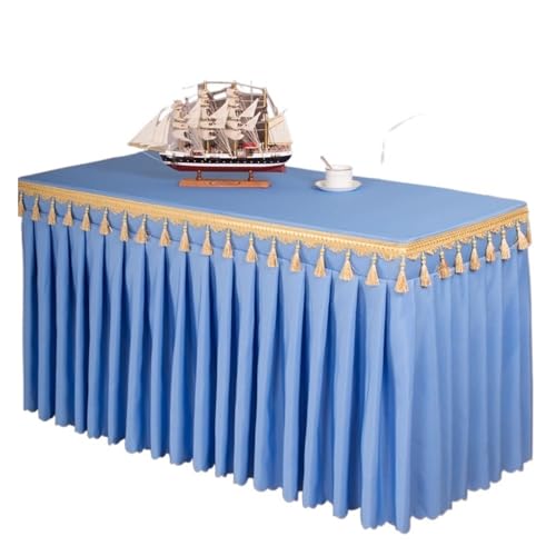 Rechteckiger Tisch for Babypartys, Partys, Hochzeiten, Bankett, Tischrock, Tischdecke, Dekorieren, einfarbig, Tischrock-Abdeckung, Geschirrtuch Für Hochzeit Party Geburtstag(Sky Blue,120x60x75cm) von IOEUIWP