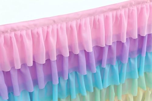 Rosa Tutu-Tüll-Tischrock, Bunte Tischdecke, Hochzeit, Bankett, Geburtstag, Party, Tischdecke, Dekoration, Weihnachtsdekoration Für Hochzeit Party Geburtstag(Rainbow,430X77cm) von IOEUIWP