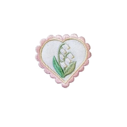 Selbstklebende, bestickte, niedliche Blumen-Herz-Aufnäher for Mädchen, Rucksäcke, Schuhe, Hüte, Scrapbooking, Dekoration, DIY-Nähzubehör Für Jacken Jeans Kleidung(Patch 1) von IOEUIWP