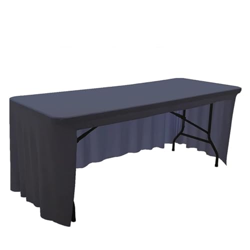 Spandex-Stretch-Tischdecke, 1,8 m bis 2,4 m, elastische Tischdecke for Hotel, Bankett, Hochzeit, Party, Tischdekoration, weißer Tischrock Für Hochzeit Party Geburtstag(Dark Gray,6FT-183x76x76cm) von IOEUIWP