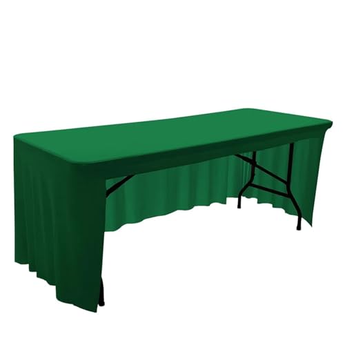 Spandex-Stretch-Tischdecke, 1,8 m bis 2,4 m, elastische Tischdecke for Hotel, Bankett, Hochzeit, Party, Tischdekoration, weißer Tischrock Für Hochzeit Party Geburtstag(Green,5FT-152x76x76cm) von IOEUIWP