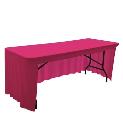 Spandex-Stretch-Tischdecke, 1,8 m bis 2,4 m, elastische Tischdecke for Hotel, Bankett, Hochzeit, Party, Tischdekoration, weißer Tischrock Für Hochzeit Party Geburtstag(Rose Red,5FT-152x76x76cm) von IOEUIWP