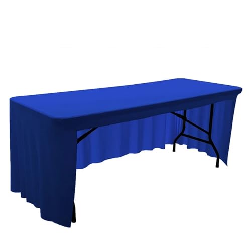 Spandex-Stretch-Tischdecke, 1,8 m bis 2,4 m, elastische Tischdecke for Hotel, Bankett, Hochzeit, Party, Tischdekoration, weißer Tischrock Für Hochzeit Party Geburtstag(Sapphire,5FT-152x76x76cm) von IOEUIWP