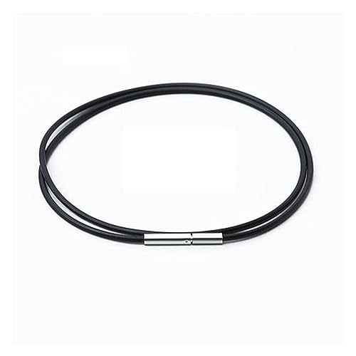 1,5–4 mm weiche Hohle Gummiseil-Halskette mit Edelstahl-Verschluss, Verbindungsstück, Schnallenschnur, DIY-Schmuck, 45/50/55/60 cm (Color : Black1.5mm, Size : 45cm) von IOFIT