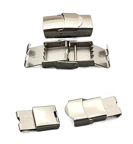 5/10 Stück Edelstahl-Verschluss for Leder-Silikon-Armband Crimp-Uhrenarmband-Verschluss verbinden Spitzenschnalle Schmuckherstellung (Color : Silver, Size : 5pcs-7X3-126-5) von IOFIT
