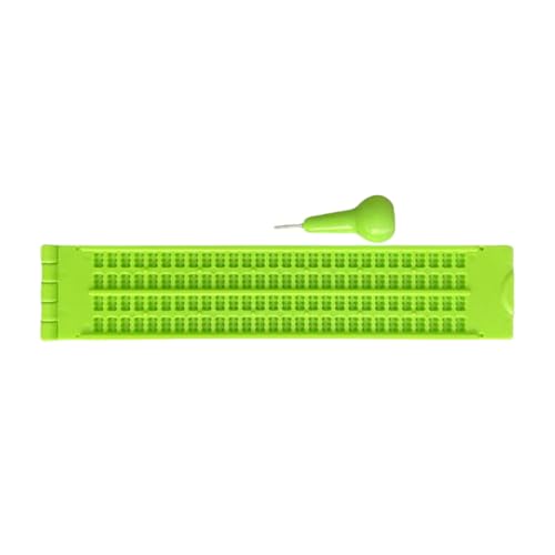 IOIUSKKU Langlebige, tragbare Braille Tafel für blinde Schüler, ABS zum Lernen und Schreiben von Braille in Blindenschulen, Grün IOIUSKKU Langlebige, tragbare Braille Tafel für blinde Schüler, ABS zum Lernen und Schreiben von Braille in Blindenschulen, Grün von IOIUSKKU