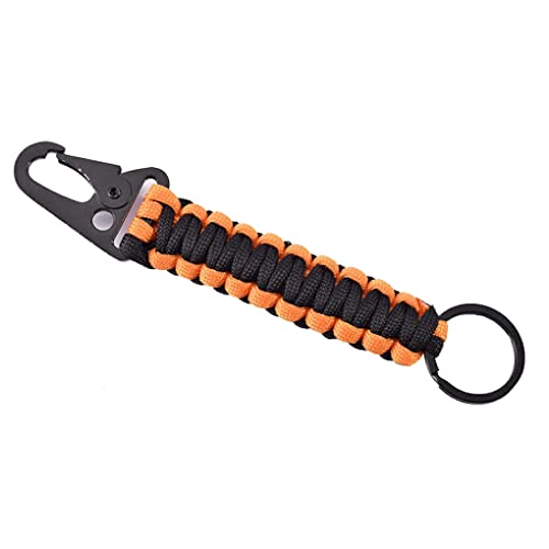 IOIUSKKU Paracord Schlüsselanhänger Outdoor Abnehmbarer Schlüsselanhänger Seil Tragbarer multifunktionaler Anhänger Schlüsselband Klettern Höhlenforschung Schlüsselhalter, Schwarz und Orange IOIUSKKU Paracord Schlüsselanhänger Outdoor Abnehmbarer Schlüsselanhänger Seil Tragbarer multifunktionaler Anhänger Schlüsselband Klettern Höhlenforschung Schlüsselhalter, Schwarz und Orange von IOIUSKKU