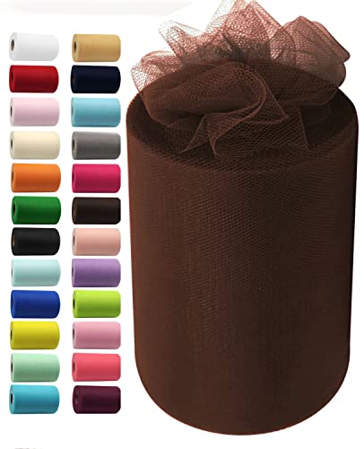Brauner Tüllstoff-Rollen, 15,2 cm x 91,4 m, Stoffspule, Tüllband für DIY, braune Tutu-Schleife, Babyparty, Geburtstagsparty, Hochzeitsdekorationen, Weihnachtsbastelbedarf Brauner Tüllstoff-Rollen, 15,2 cm x 91,4 m, Stoffspule, Tüllband für DIY, braune Tutu-Schleife, Babyparty, Geburtstagsparty, Hochzeitsdekorationen, Weihnachtsbastelbedarf von IONTACH