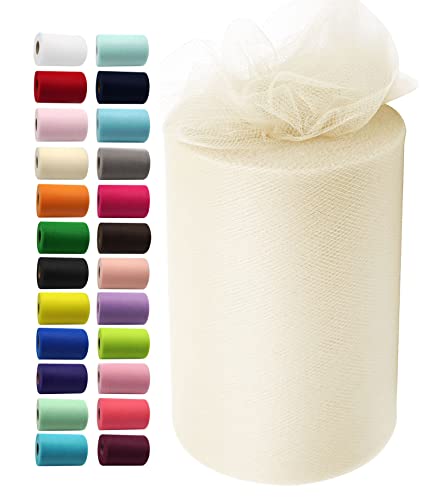 Elfenbeinfarbene Tüllstoffrollen 15,2 cm x 91,4 m Stoffspule Tüllband für DIY elfenbeinfarbene Tutu Schleife Babyparty Geburtstag Party Hochzeit Dekorationen Weihnachten Bastelbedarf Elfenbeinfarbene Tüllstoffrollen 15,2 cm x 91,4 m Stoffspule Tüllband für DIY elfenbeinfarbene Tutu Schleife Babyparty Geburtstag Party Hochzeit Dekorationen Weihnachten Bastelbedarf von IONTACH