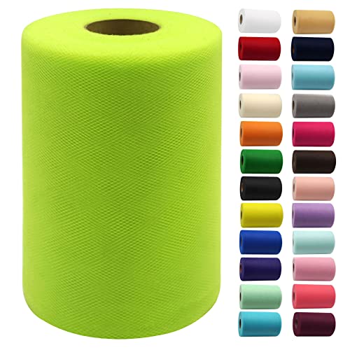 Limettengrüner Tüllstoff Rollen 15,2 cm x 91,4 m Stoffspule Tüllband für DIY Limettengrün Tutu Schleife Babyparty Geburtstag Party Hochzeit Dekorationen Weihnachten Bastelbedarf von IONTACH