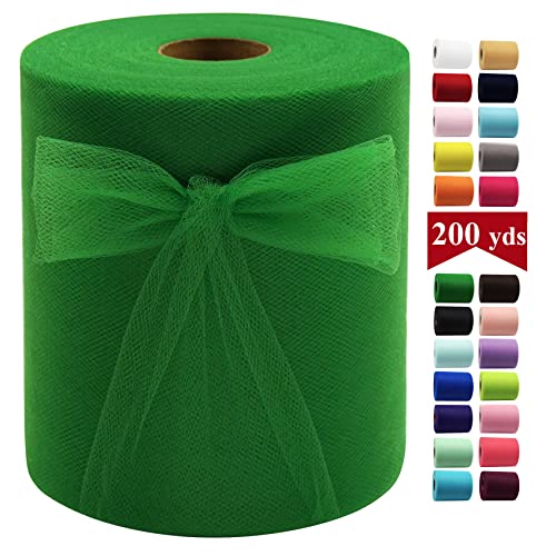 Smaragdgrüne Tüllstoffrollen 15,2 cm x 200 m (182,9 m) Stoffspule Tüllband für DIY smaragdgrüne Tutu Schleife Babyparty Geburtstag Party Hochzeit Dekorationen Bastelbedarf von IONTACH