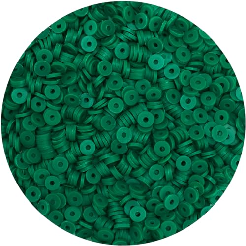 IOOLEEM 2000 + Stück weihnachtliche grüne Tonperlen, Polymer-Ton-Perlen für die Herstellung von Armbändern, Tonperlen für Schmuckherstellung, Tonperlen zum Basteln, Armbandperlen. von IOOLEEM
