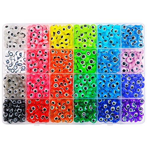 IOOLEEM 24 Gitter Evil Eye Perlen Set, Evil Eye Perlen für die Schmuckherstellung. IOOLEEM 24 Gitter Evil Eye Perlen Set, Evil Eye Perlen für die Schmuckherstellung. von IOOLEEM
