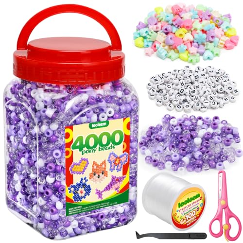 IOOLEEM Violette solide und glitzernde Pony-Perlen – 4000-teiliges Set für Freundschaftsarmbänder und Schmuckherstellung, einfache Lagerung IOOLEEM Violette solide und glitzernde Pony-Perlen – 4000-teiliges Set für Freundschaftsarmbänder und Schmuckherstellung, einfache Lagerung von IOOLEEM