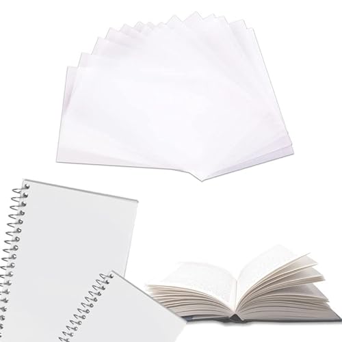 IOSPKKIO® 100 Blatt Transparentpapier A4, weiß, seidig glatt, ideal zum Skizzieren, Durchsichtige Papier Malpapier für Skizzieren Verpacken und Zeichnen von IOSPKKIO