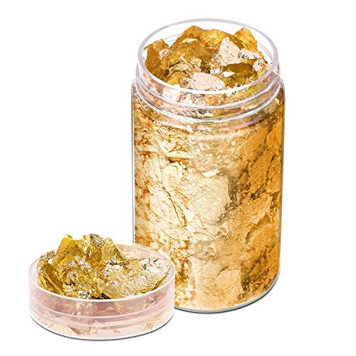 IOSPKKIO®3 Stück 30ml Blattgold, Kann Dekoriert Werden, Multifunktionale Dekoration,Kuchen, DIY, Küche, Mousse, für Freunde Treffen Sich, Hochzeitstorte, Blattgoldflocken (Gold) von IOSPKKIO