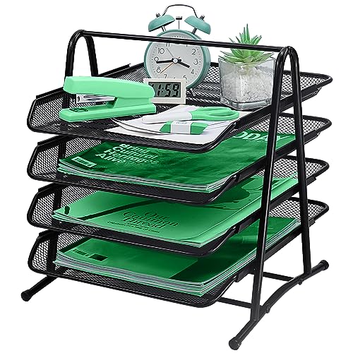 Briefablage mit 4 Ebenen, Organizer aus Metall, Aufbewahrungsfächer, Büroschubladen, Dokumentenablage, A4-Netz-Schubladen-Organizer für Büro, Zuhause und Schule, Schwarz Briefablage mit 4 Ebenen, Organizer aus Metall, Aufbewahrungsfächer, Büroschubladen, Dokumentenablage, A4-Netz-Schubladen-Organizer für Büro, Zuhause und Schule, Schwarz von IOUGDSEC