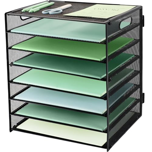 IOUGDSEC 8 Fächer Briefablage aus Metall mit Griff, A4-Netzeinsatz in Tablett, Büro Schreibtisch Organizer Dokumentenhalter Aktenablage Zeitschriftenhalter Papier Magazin Organisator,Schwarz IOUGDSEC 8 Fächer Briefablage aus Metall mit Griff, A4-Netzeinsatz in Tablett, Büro Schreibtisch Organizer Dokumentenhalter Aktenablage Zeitschriftenhalter Papier Magazin Organisator,Schwarz von IOUGDSEC