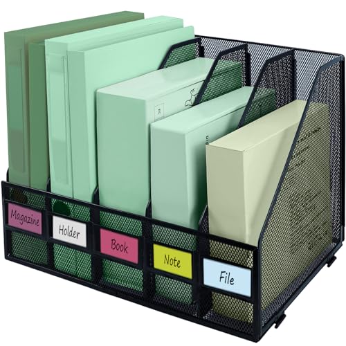IOUGDSEC A4 Aktenhalter, faltbares Bücherregal, 5 vertikale Fächer, Zeitschriftensammler, Schreibtisch-Organizer, Dokumentenmappe für Büro, Schule und Zuhause, Schwarz IOUGDSEC A4 Aktenhalter, faltbares Bücherregal, 5 vertikale Fächer, Zeitschriftensammler, Schreibtisch-Organizer, Dokumentenmappe für Büro, Schule und Zuhause, Schwarz von IOUGDSEC