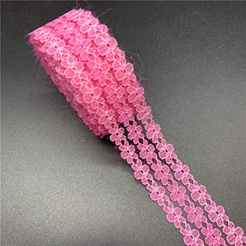 Spitzenbesatz, 5yards/Lot 25mm Spitzenband Bestickte Spitze Stoffbesatz Dekoration DIY Handarbeit Nähen Kleidung Geschenkverpackung(Light Rose) von IPAGSEFWE