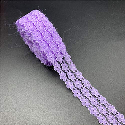 Spitzenbesatz, 5yards/Lot 25mm Spitzenband Bestickte Spitze Stoffbesatz Dekoration DIY Handarbeit Nähen Kleidung Geschenkverpackung(Purple) von IPAGSEFWE