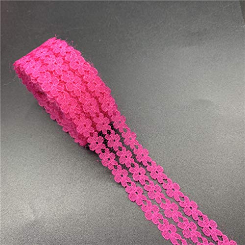 Spitzenbesatz, 5yards/Lot 25mm Spitzenband Bestickte Spitze Stoffbesatz Dekoration DIY Handarbeit Nähen Kleidung Geschenkverpackung(Rose) von IPAGSEFWE