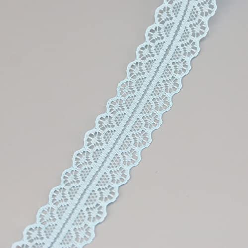 Spitzenbesatz, Spitzenbesatzbänder, 9,1 m, 30 mm, Vintage-Spitzenband mit gewelltem Rand for Heimwerkerarbeiten, Blumenstrauß-Blumendekor(Light Blue) von IPAGSEFWE