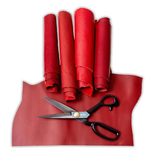 IPEA 500 Gramm Schnitte aus echtem italienischem Leder Farbe Rot in verschiedenen Farbtönen, Dicke und Art – 4 hochwertige Lederstücke mit verschiedenen Formen – Leder – Überreste aus handwerklicher IPEA 500 Gramm Schnitte aus echtem italienischem Leder Farbe Rot in verschiedenen Farbtönen, Dicke und Art – 4 hochwertige Lederstücke mit verschiedenen Formen – Leder – Überreste aus handwerklicher von IPEA