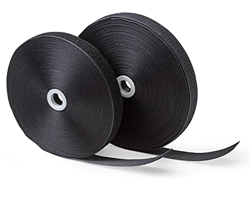 IPEA Klettband zum Nähen 20 mm Schwarz – 25 Meter Länge – Klettband zum Nähen (nicht selbstklebend) – extra starker Streifen für Einrichtung, Zuhause, Kleidung – Haken und Ring von IPEA