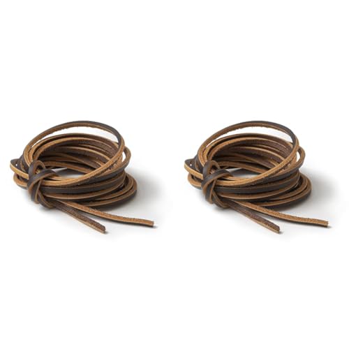 IPEA Lederband für Schuhe, Accessoires, Mode - 3 Meter Lange - Quadratische Ledersenkel Schnürsenkel Premium Echtes Leder- Kreationen, Armbänder – Color Dunkelbraun (Packung mit 2) von IPEA