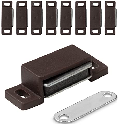 IPEA Magnetverschlüsse für Möbel, Türen, Schränke, Schubladen – 10 Stück – Magnetverschluss mit Magnetverschluss für Türen und Schränke – Magnetverschluss – Magnetverschluss für Küche und Haus – braun von IPEA