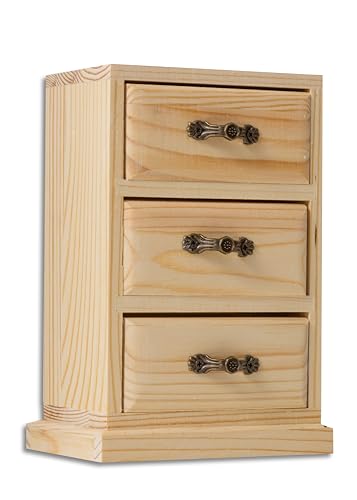 IPEA Organizer aus Holz für Tisch oder Regal, Höhe 17 cm, elegante Mini-Kommode, Aufbewahrungsbox und Schmuckhalter für Schreibtisch und Möbel, Aufbewahrungsbox, kleine Mehrzweck-Aufbewahrungsbox von IPEA